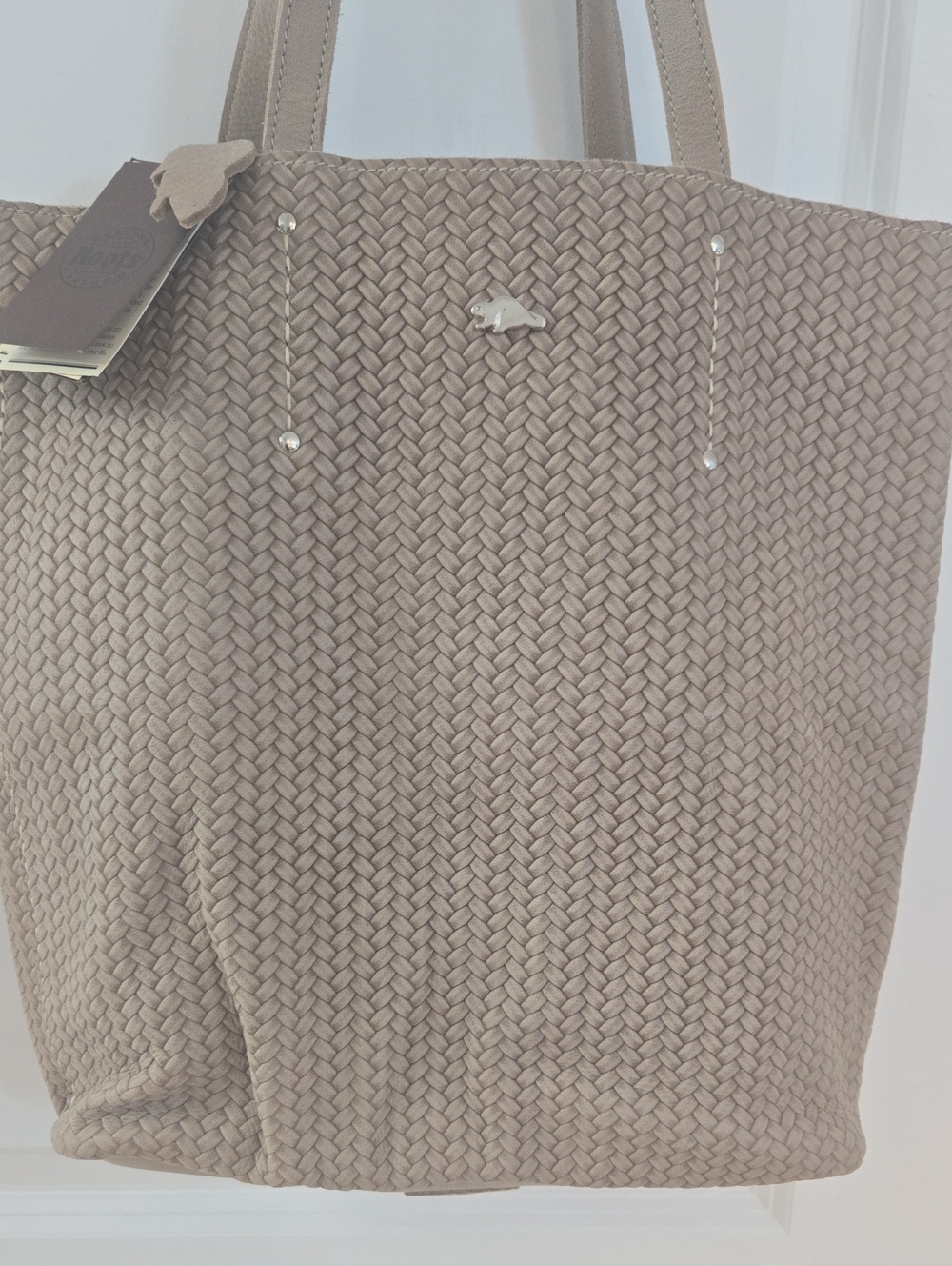Roots Woven Tote Bag in Taupe - Stylish Everyday Carry